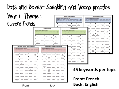 Dots and Boxes- Year 1 Theme 1: Current Trends- A Level French