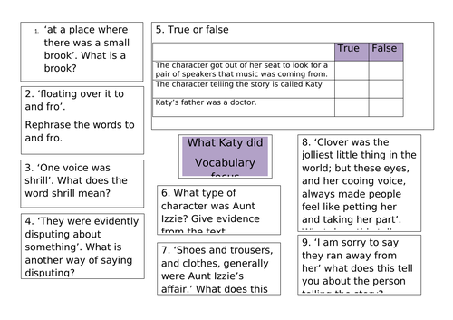 What Katy did chapter 1 reading comprehension questions