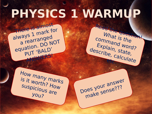 WARMUP: AQA GCSE Physics Warmup
