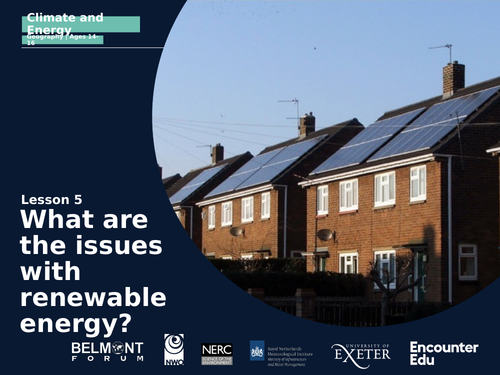 Climate and Energy KS4: Issues with renewable energy