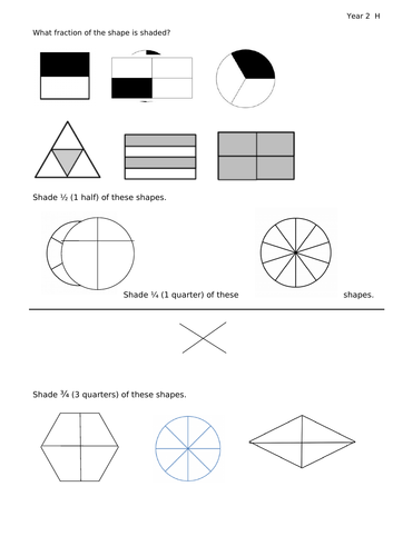 Fractions of shapes | Teaching Resources