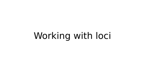 Working with loci