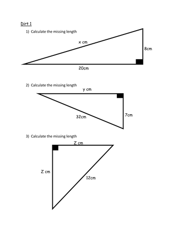 Differentiated Pythagoras' theorem Questions