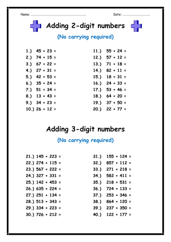 Adding Numbers (with & without carrying) | Teaching Resources