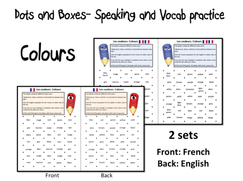 Dots and Boxes- Colours/ Les couleurs- French KS2-KS3