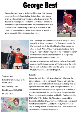 KS2 George Best Differentiated Comprehension Activity