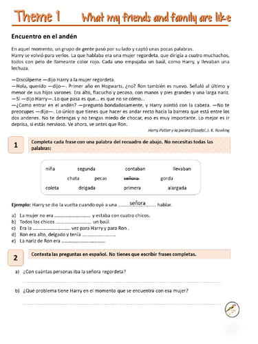 GCSE Spanish Exam Style Reading - literary text