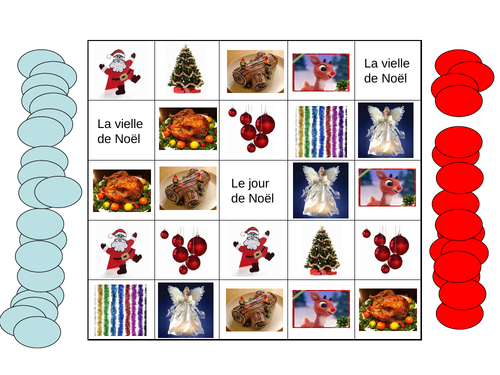 Le Noël - Christmas Connect 4 for French learners
