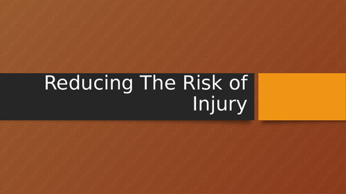 Sports Injuries - Reducing Risk and Responding to Injuries