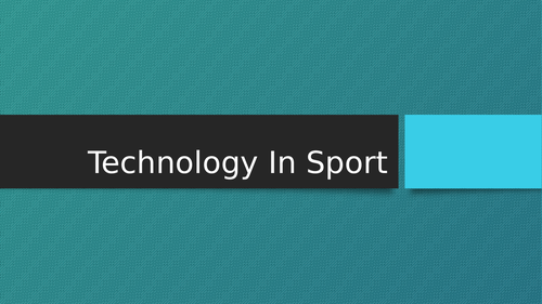 Cambridge Nationals: Technology in Sport