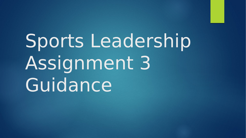 BTEC Sports Leadership Guide to Session Plans
