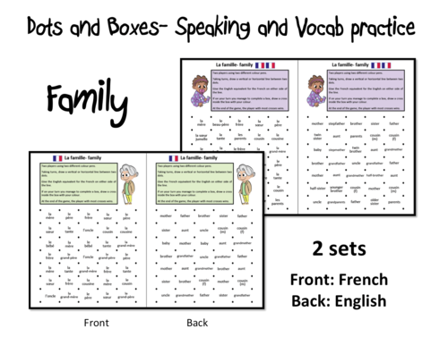 Dots and Boxes- Family/ La famille- French KS2-KS3