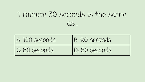 Converting Time Quiz
