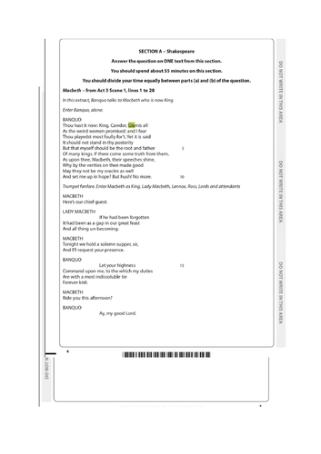 Macbeth Exemplar Essay