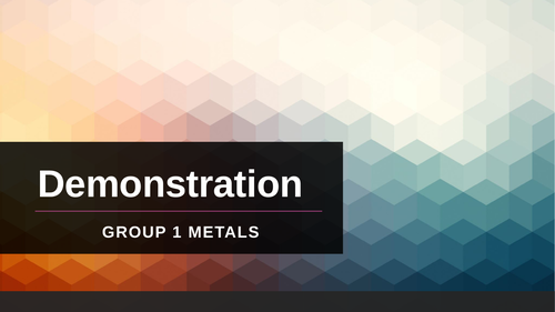 Alkali metals and Water reaction