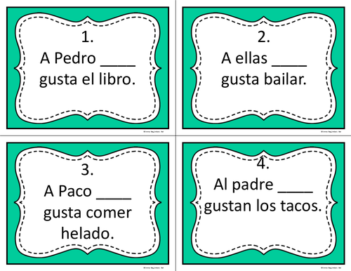 Spanish Gustar Task Cards