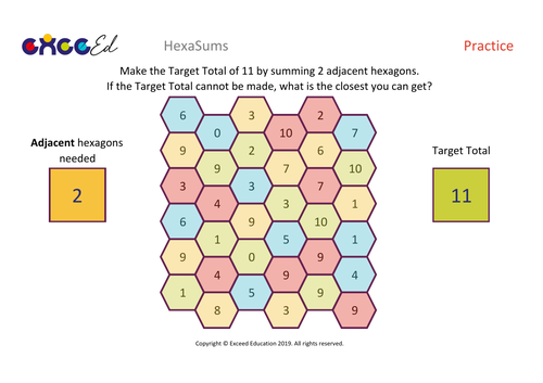 HexaSums - Addition Fluency Starter (Free)