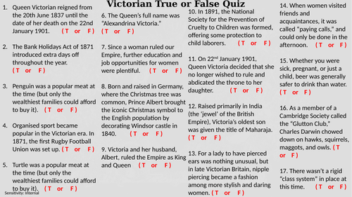 19th Century Context Warm-Up Activities