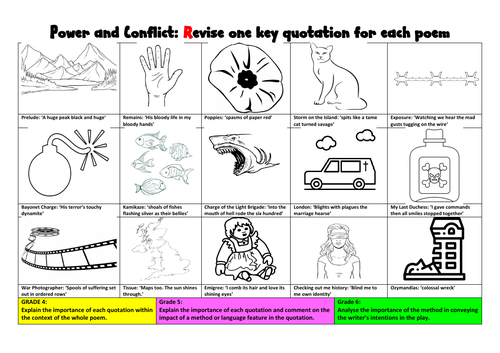 Power and Conflict quotations to colour in