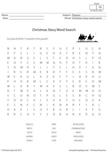 Christmas Story Word Search