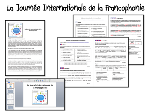 Journée Internationale de la Francophonie/ International Francophonie Day- Reading- French