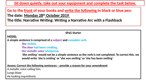 GCSE English Language, Creating a Narrative Plot