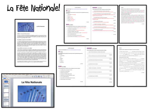 La Fête Nationale/ Bastille Day- Reading- French GCSE (top sets) and A Level