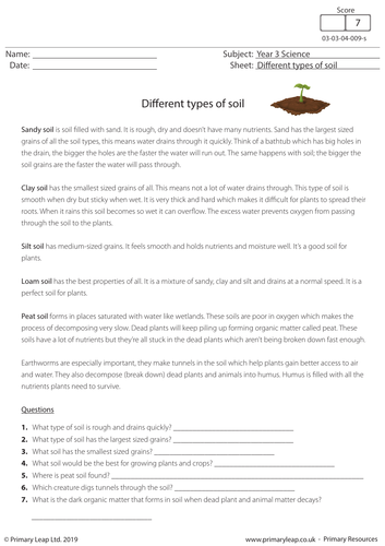 KS2 Science Resource - Types Of Soil