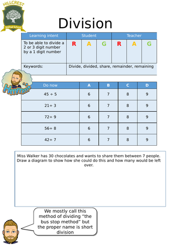 short division worksheet teaching resources