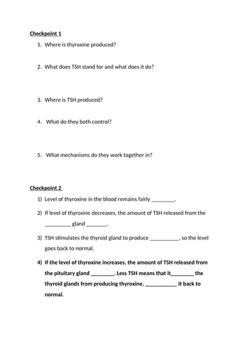 NEW AQA Thyroxine and Negative Feedback (higher) Full lesson