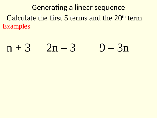 Nth Term Generating A Sequence And Finding The Nth Term Of A Linear Sequence Teaching Resources 9990