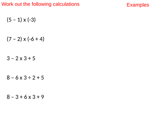 Order of operations with negatives