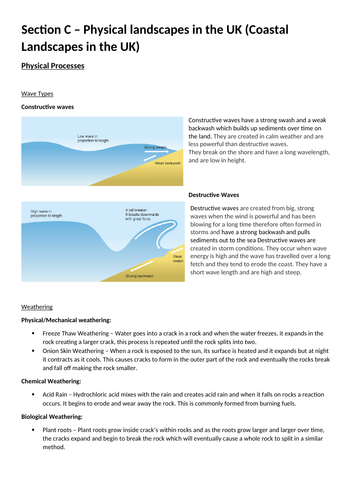 GCSE AQA GEOGRAPHY - Physical landscapes in the UK (Coastal Landscapes in the UK)