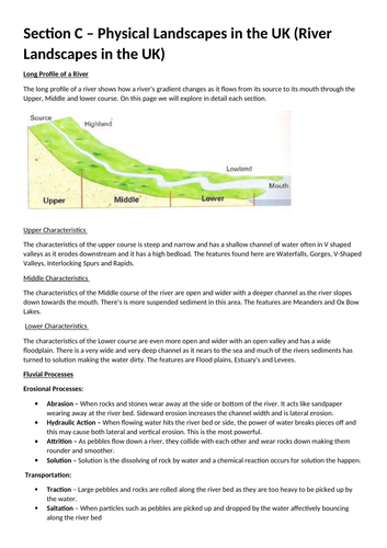 GCSE AQA GEOGRAPHY - Physical Landscapes in the UK (River Landscapes in the UK)