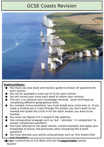 AQA Coasts Homework/Revision Booklet