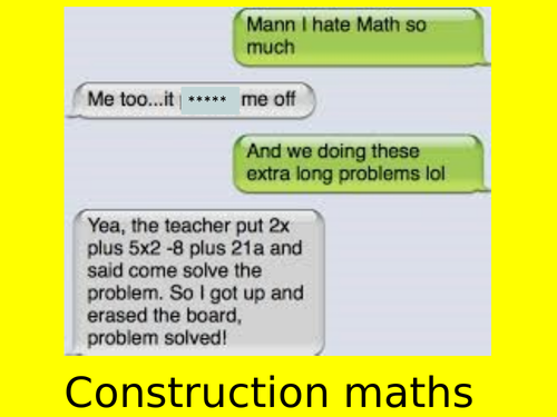 Learner led construction maths