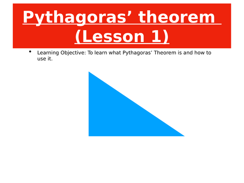 Pythagoras lesson presentation for GCSE