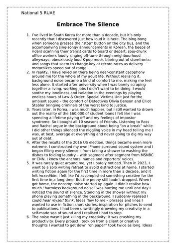 National 5 RUAE Practice Paper - The End of Driving