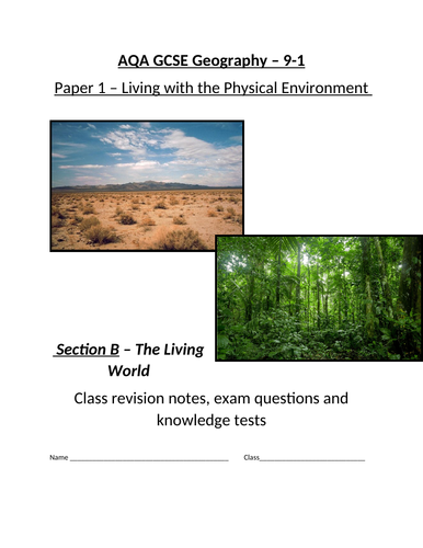 AQA GCSE Geography - The Living World revision booklet