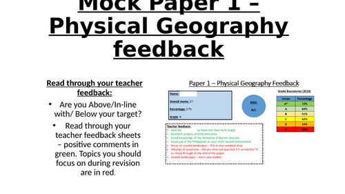AQA A-LEVEL Geography - June 2018 Feedback lesson - Paper 1