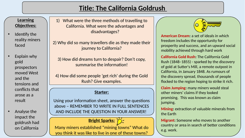 California Gold Rush - OCR J411 The Making of America 1789-1900