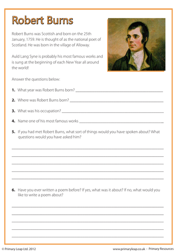 Reading Comprehension - Robert Burns