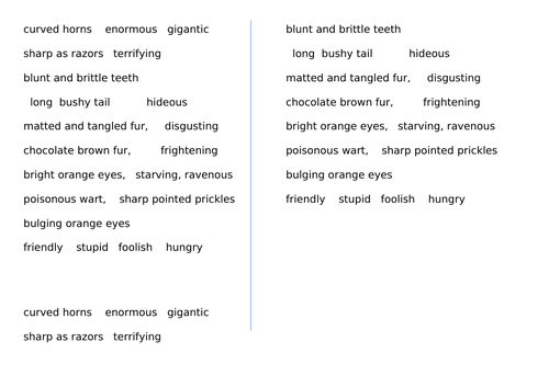 The Gruffalo Descriptive Writing  (KS1)