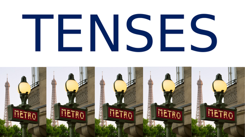 Metro themed French tenses display