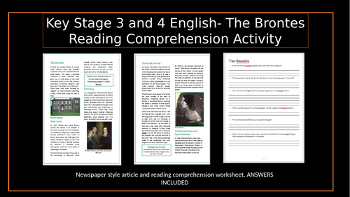 Brontë Sisters' Lives: English Comprehension Pack