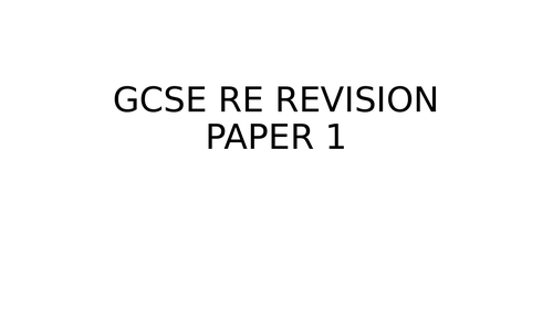 EDEXCEL GCSE RS CATHOLIC CHRISTIANITY P1