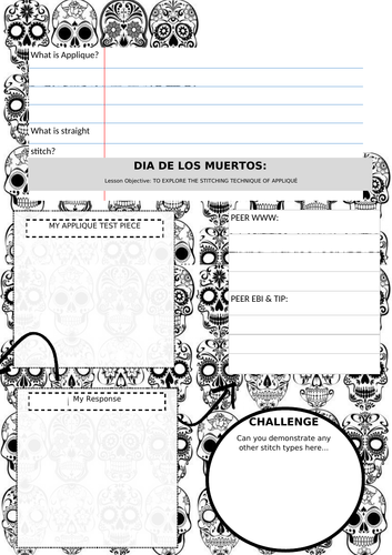 Textile Day of the Dead Skulls