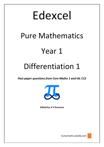 Pearson Edexcel GCE Maths Year 1 Differentiation past exam questions from C1