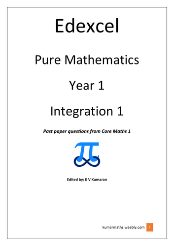 Pearson Edexcel GCE Maths Yr 1 Integration past exam questions from C1