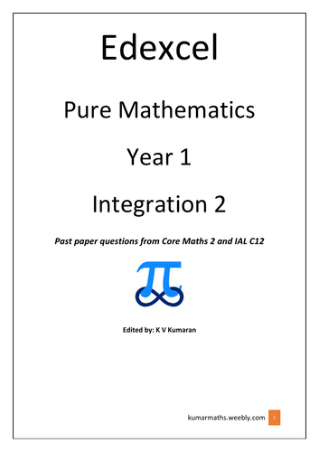 Pearson Edexcel GCE Maths Yr 1 Integration past exam questions from C2 & IAL C12